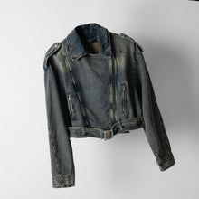 Load image into Gallery viewer, UNISEX - RIDER - DENIM BIKER JACKET (navywashed)
