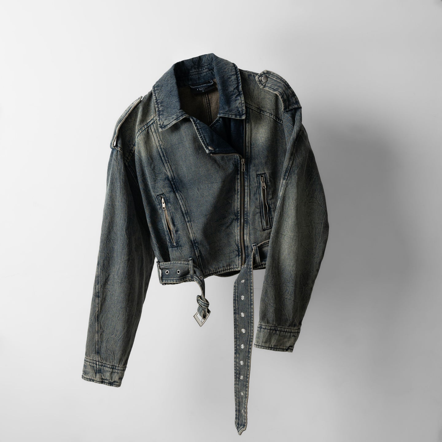 UNISEXE - RIDER - VESTE BIKER EN DENIM (navywashed)