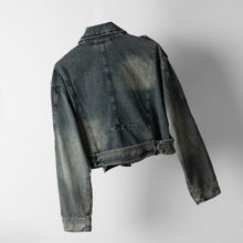 Load image into Gallery viewer, UNISEX - RIDER - DENIM BIKER JACKET (navywashed)
