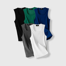 Load image into Gallery viewer, MEN - SQUARE NECK TANKTOP (white/green/blue/grey/black)
