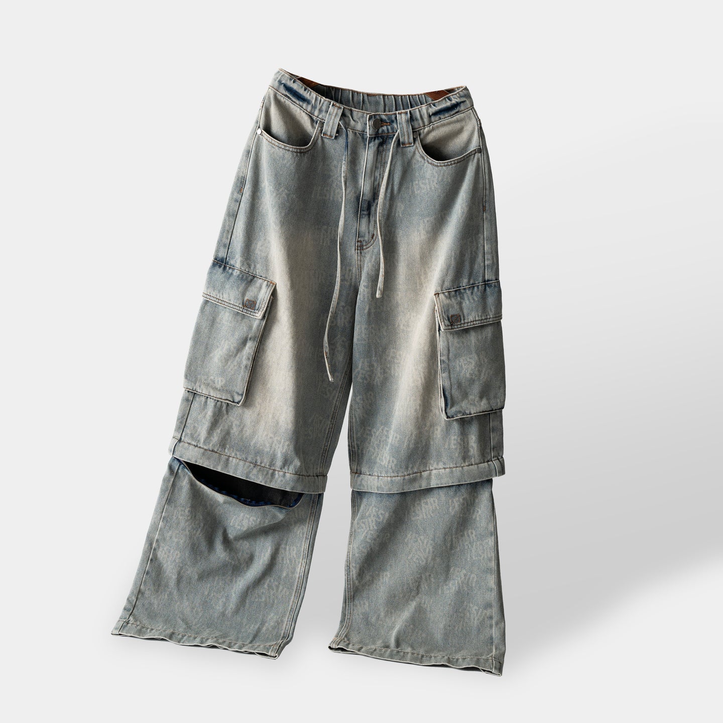 UNISEX - ADORN - Lazer multi logo pants (bluewashed)