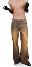 Load image into Gallery viewer, UNISEX - Rusty - Faux Leather Jeans (mustard)
