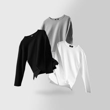 Lade das Bild in den Galerie-Viewer, MEN - BASIC LONG SLEEVE SHIRT (white/grey/black)
