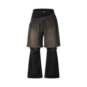 UNISEX - Cycle -Layered flare denim pants