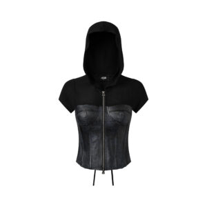 WOMEN - RAZER - Corset waxed hoodie